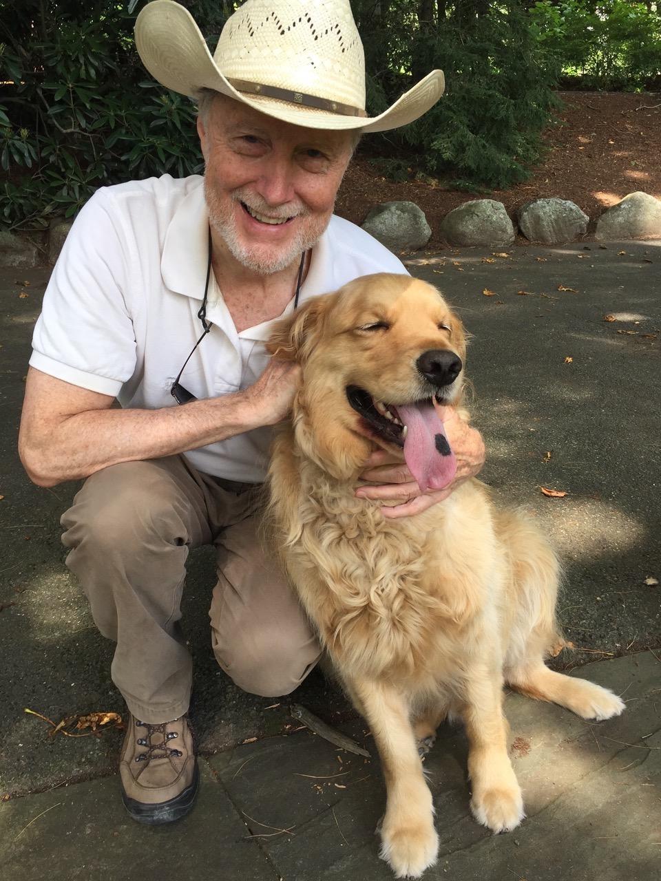 man with his dog