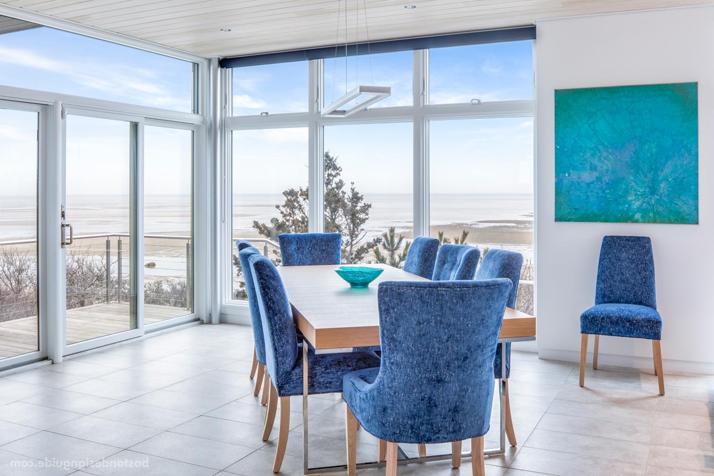 Contemporary living room on the beach