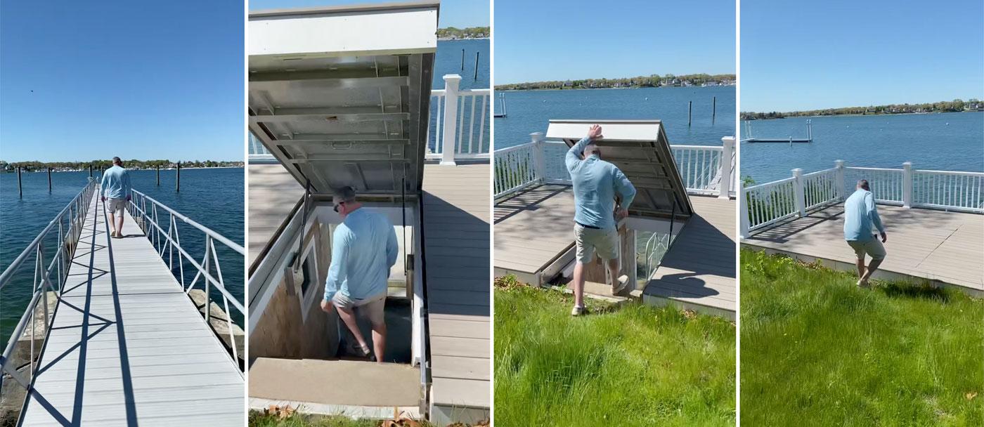 麦凯建筑师 Deck opening to dock stair, Wareham, MA