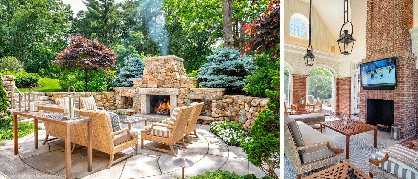 porch and outdoor fire pit 