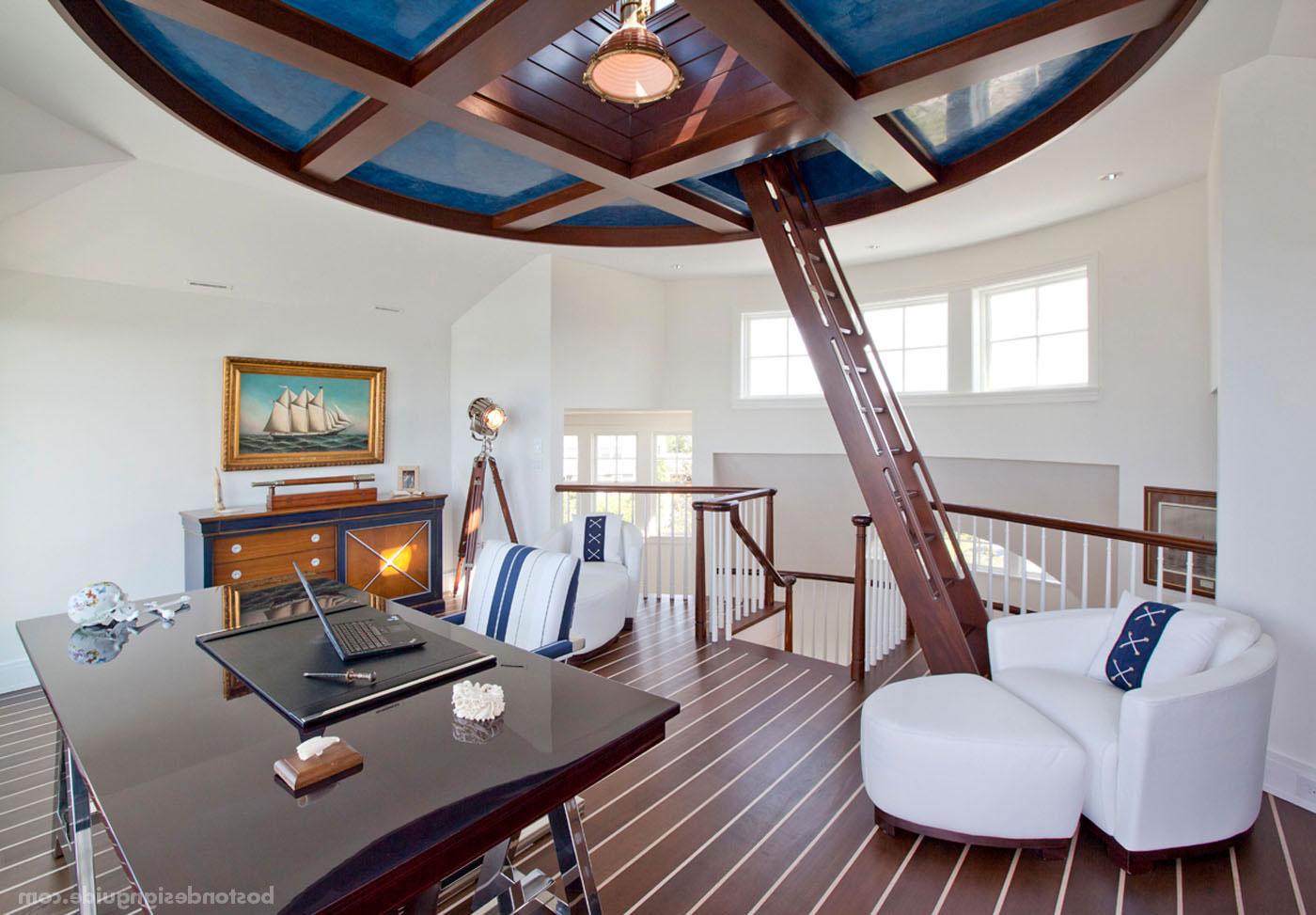 Nautical inspired teak office designed by Nicholaeff Architecture + Design