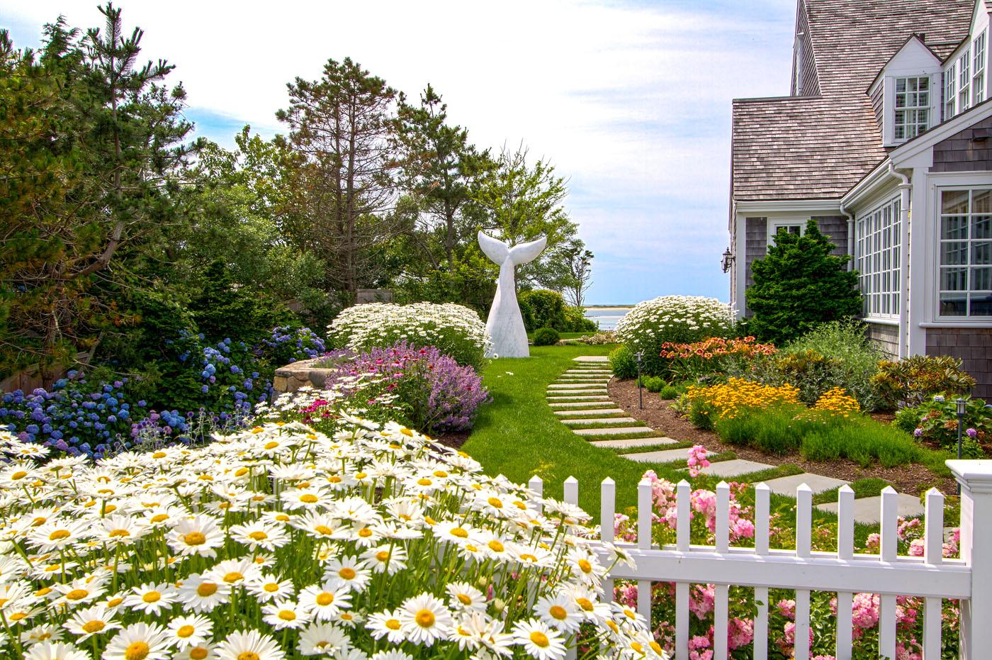 A coastal garden with a touch of whimsy by Schumacher Companies