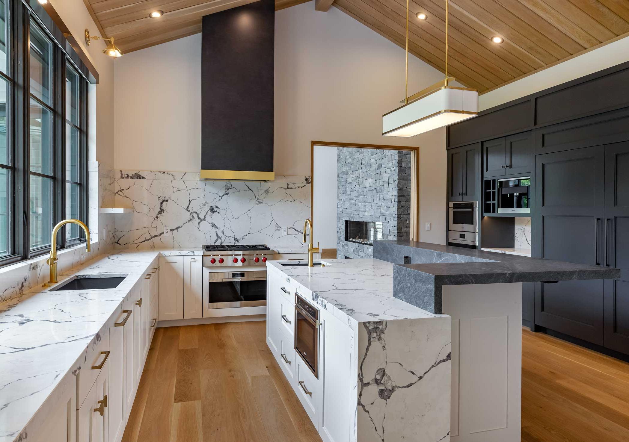 modern kitchen with big island