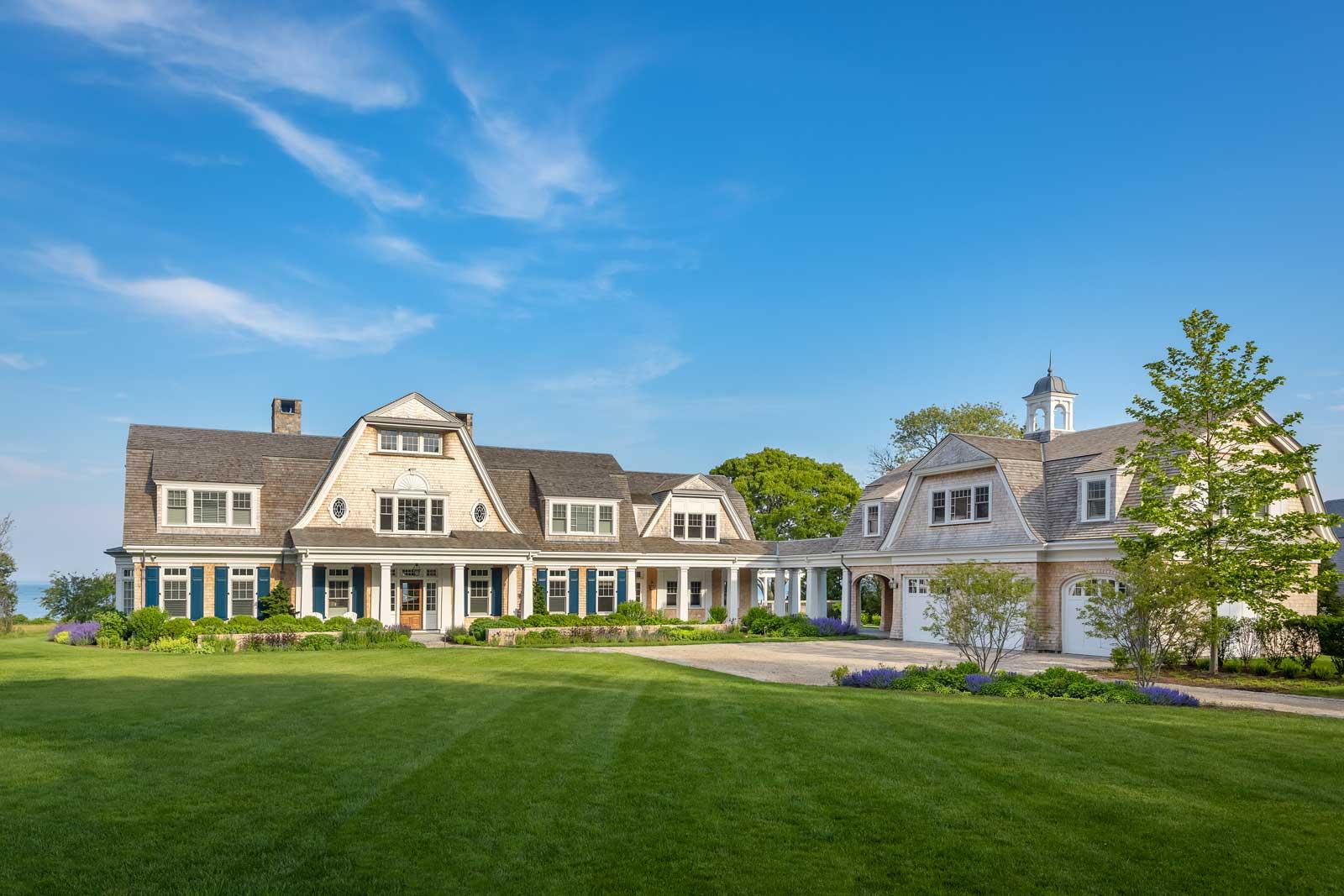 Front view of large custom home